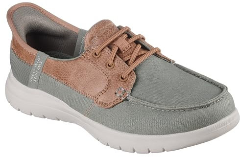 Skechers On-The-Go Flex Palmilla, Zapatillas Mujer, Olive Textile, 38.5 EU