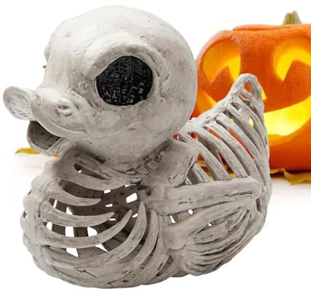 LearnLyrics Halloween Deko Skelett - Halloween Entenküken, Sammelfigur mit Mumie | Offizielle Ware, Skulptur von, Statue von Duckieville, go