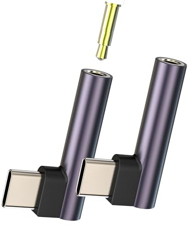 USB C to Aux 3.5mm Headphone Jack Adapter (2Pack)Audio Charger Adaptor for iPhone15 16 Pro for Apple iPad compatible for Samsung DAC Cable Type C Splitter Car Earphone Converter Microphone Dongle Cord