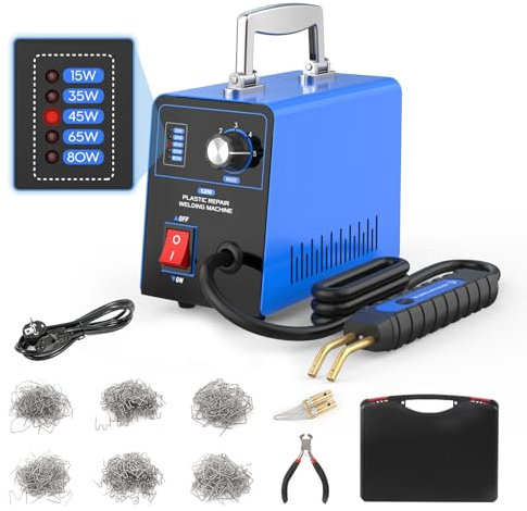 Kit di saldatura in plastica, saldatura in plastica da 220 V con kit di riparazione paraurti per auto da 600 pezzi con alimentazione a 5 livelli con energia regolabile a 5 livelli