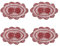 sourcing map 4 Stück 40,6 x 25,4 cm handgefertigte Häkeldeckchen, Polyester-Baumwoll-Tischsets, ovale Tischsets, gehäkelte Tischsets für Esstisch, Küche, Partys, Rot