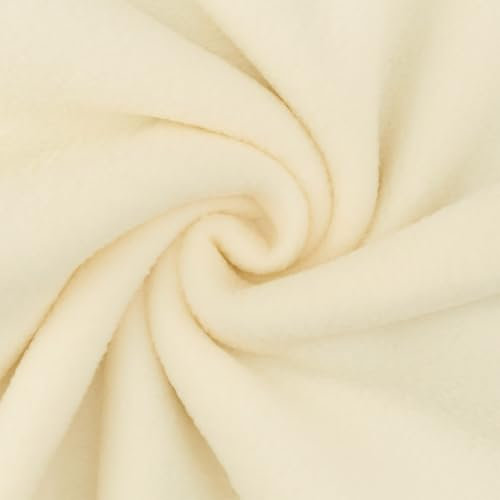 Polarfleece Stoff Antipilling zum Nähen, Polar-Fleece-Stoff als Meterware, uni natur (Länge am Stück: ab 100cm / Breite: 150cm)