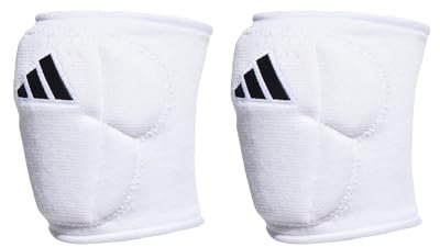 adidas Rodilleras de voleibol de 5 pulgadas, color blanco, XL
