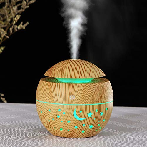 Humidificateur de Plantes D'intérieur, 130 ML, Humidificateur Portable, Mini Humidificateur pour Plantes, Humidificateur D'intérieur, Petit Diffuseur d'air à Grains en Bois,