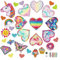 JAONLD Iron On Patches, 30 Pcssew on Patches Hearts Iron On Patch Unicorn Rainbow Butterfly Fabric Stickers Embroidered DIY Applique Patches for Kid Girls Clothing Backpack Hat Jean Dress