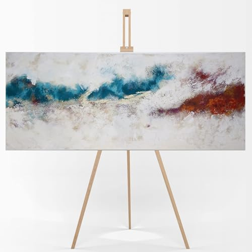 la fabrica del cuadro ®, Cuadro en Lienzo 100% Pintado a Mano, Pintura al Óleo con Relieve, Arte Moderno, Ideal para Salón, Dormitorio y Decoración de Paredes. (OR 126, 60X150)