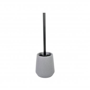 axentia WC-Bürste Linz - 40cm Höhe, Dolomit Keramik in Betonoptik, schwarzer Griff, austauschbare Bürste - Modernes Design für stilvolle Badezimmer