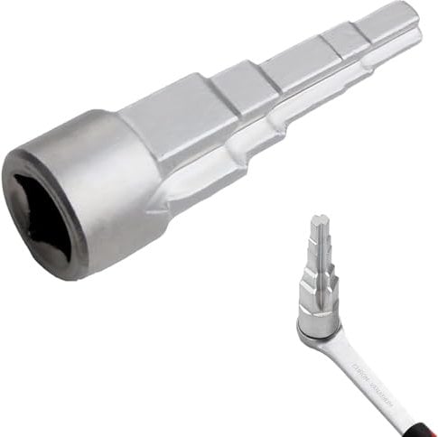 JISRKP Radiator Spanner, Radiator Valve Key, Radiator Lockshield Valve Key, Step Wrench with Square Socket 1/2 Inch Ratchet Drive Radiators, Stepped Wrench for Multiple Sized Radiator Valves Removal