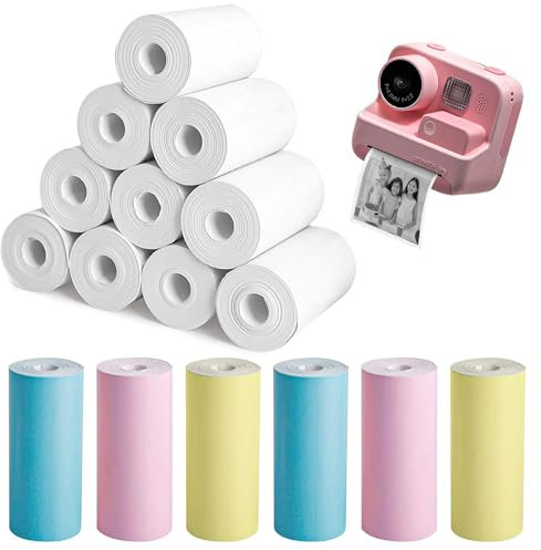 YSDMY Thermopapier für Kinderkamera 16 Rollen Nachfülldruckpapier Thermodrucker Papier 57 x 25 mm Thermorollen Nachfülldruckpapier für Kinder,Druckerpapier für Fotodrucker Mini Drucker