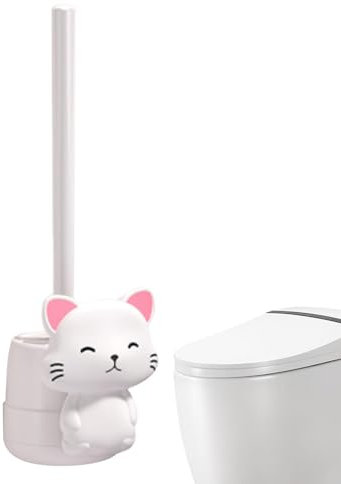 Toilettenbürstenhalter – Design für Katzen, hygienische Bürste an der Wand montiert, langer Griff | Sanitärfisch weiche Borsten, keine toten Ecken, für Badezimmer mo