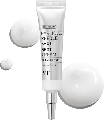 VT COSMETICS Garlic AC Reedle Shot Spot Cream, SOS-Creme gegen Flecken und Akne mit Knoblauchexosomen, Teebaumöl und Panthenol, 15 ml