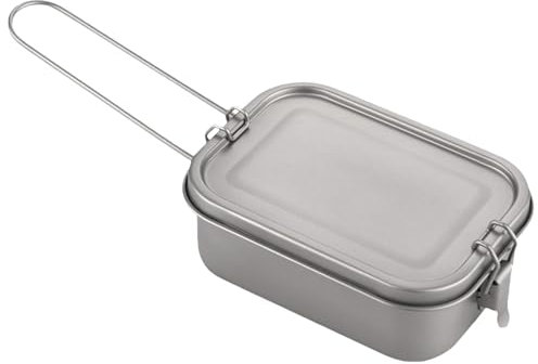 Titanium Lunchbox - Metal Food Box, leckeres -Behälter | Faltbares Griff Dichtungsdeckel, feuerresistente Kochkiste, leichter Mahlzeitenträger im Freien, Rucksackboox für Camping