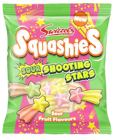 Swizzels Squashies Sour Stars 100g, Sour Fruit Flavour Chewy Sweets with a Soft Foam Texture, Tangy Treats for Sharing, Sweet Bowls, Parties & Snacking