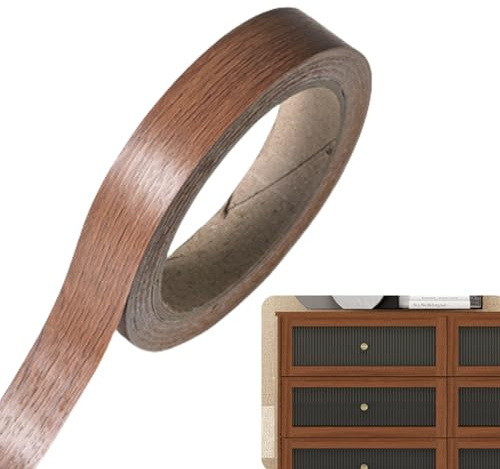 Ruban adhésif en teck doré pour meubles, ruban pré-collé sans repassage, bande de bordure en placage de bois, ruban de garniture pour la restauration à faire soi-même, ruban de bord pour projets de