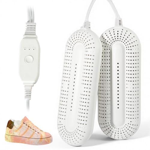 Schuhtrockner Elektrisch, Elektrischer Schuhtrockner mit Timer – Antibakterieller Schuh- und Stiefeltrockner für trockene, geruchsfreie Schuhe und Skischuhe, leise im Betrieb, EU-Stecker