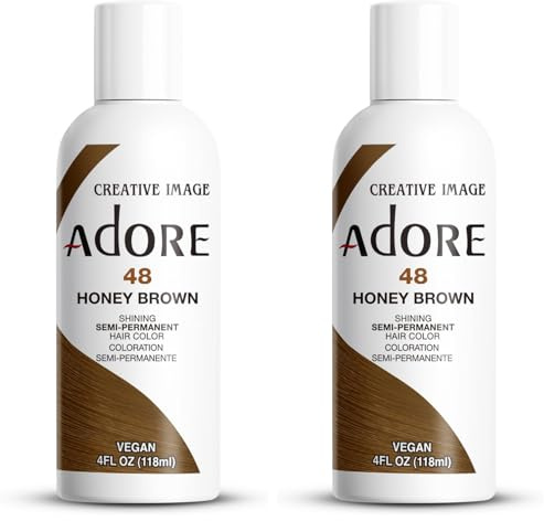 Adore Shining Semi Permanent Hair Colour, 48 Honey Brown (Pack of 2)
