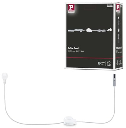 Paulmann 95658 URail Einspeisung Kabel mit Schalter 2m max. 1.000W Chrom matt Schienensystem