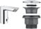 GROHE BAU Cosmopolitan E, mit Batterie, Infrarot-Elektronik für Waschtisch DN 15 mit Mischung und variabel einstellbarem Temperaturbegrenzer, Chrom + Zubehör - Ablaufgarnitur, mit Druckstopfen