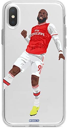MYCASEFC Lacazette Arsenal Football Case for iPhone 5/5S/SE Silicone Transparent Slim Football Phone Protector Made in France.