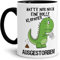 Tasse lustig mit Spruch - T-REX Kein Klopapier - Geschenk-Idee/Kaffeetasse/Büro/Arbeit/Dino-Saurier - Innen & Henkel Schwarz