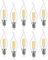 EXTRASTAR Lampadina Filamento LED Fiamma, Attacco E14, 2700K, Giallo caldo, Confezione da 10 Pezzi