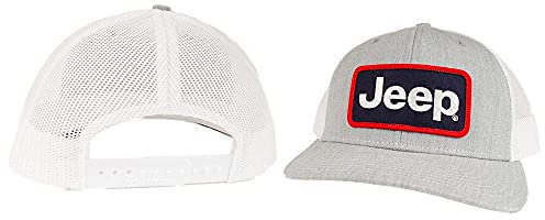 Jeep Premium Richardson Dads Hat for Men Baseball Cap Polo Hats Patch Heather-Grey/White