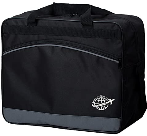 BambiniWelt by Rafael K. Reisetasche HANDGEPÄCK Boardgepäck Bordcase 40x20x25 40x30x20 Ryanair Wizzair (klein (40x20x25), schwarz-grau)