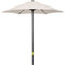 Outsunny 2m Garden Parasol Umbrella, Outdoor Sun Shade with 6 Sturdy Ribs for Balcony, Bench, Garden, Cream White