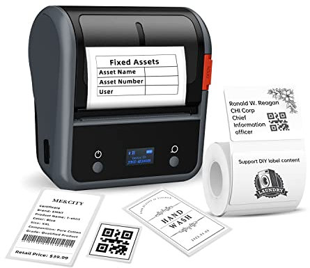 NIIMBOT B3S Etikettendrucker, Thermo Etikettiergerät mit 1 Rolle 70 x 50mm Etiketten für Kleidung, Schmuck, Postversand, Barcode und kleine Unternehmen