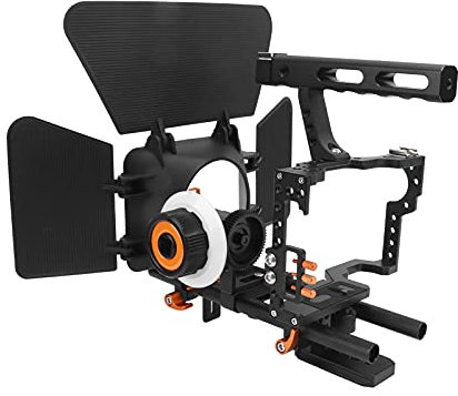 VBESTLIFE Kamera-Rig-Kit für GH4 und für Kameras der A7-Serie, mit Follow Focus & Matte Box & Führungsschiene & Drahtklemme für Video-DV-Camcorder HD DSLR