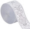 GORGECRAFT Ethnisches Jacquard-Band 33 mm Breit Doppelseitig Silber Blumenstickerei Polyester Gewebt Weißes Rand-Fransenband Für Heimwerker Nähen Basteln Kleidung Vorhänge Dekoration Zubehör