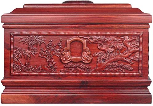 BONOOL Urnes pour Cendres humaines, boîte en Bois Arbre de Vie pour Adultes, âmes sœurs Ensemble pour Toujours (Bois de Santal Rouge, 380 Pouces Cubes)