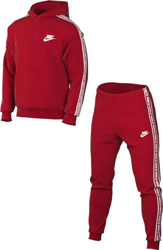 Nike Herren M Nk Club Flc Gx Hd Trk Suit Trainingsanzug, University Red/White, XS EU