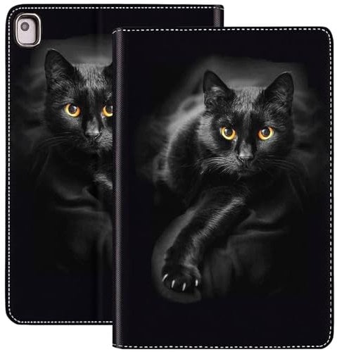 FOKBVNFLL Case for iPad 10.2 9th / 8th / 7th Generation (2021/2020/2019 Model) 10.2 Inch, iPad Air 3 Case/10.5 Inch Pro, PU Leather Smart Cover with Stand & Auto Wake Sleep - Black Cat
