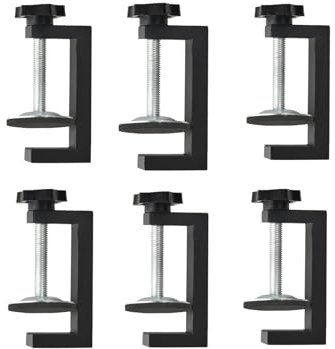 G Clamps for Woodwork Mini C-Clamps Tiger Clamp Face Frame Clamps Claw Clamps for Cabinets C Clamps Heavy Duty Small Desk Clamp with Stable Wide Jaw (6 Pcs)