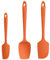 U-Taste Silicone Spatula Set of 3: 250 ℃ Heat-Resistant Rubber Bowl Scraper, Seamless Food Grade Flexible Kitchen Utensils for Cooking Baking Mixing & for Nonstick Cookware (Orange)