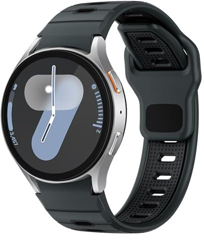 Robustes Armband für Samsung Galaxy Watch 7/6/5/4 44mm 40mm/Watch 6 Classic 47mm 43mm/4 Classic 46mm 42mm/5 Pro 45mm/FE 40mm Damen/Herren,Zweifarbig Silikon Sport Band für Samsung Watches 4 5 6 7