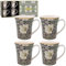 The Leonardo Collection William Morris Pimpernel - Juego de 4 tazas de cocina y hogar, elegante juego de 4 tazas de vajilla para cada ocasión, bonito juego de tazas de café para hombres y regalos de