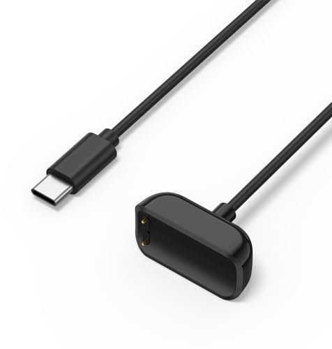 Oumida Ladekabel Kompatibel Mit Fitbit Charge 5/6 Und Luxe - USB C Ladestation Charger Cable Dock Kabel (Schwarz)