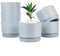 Gardenwize - Pack of 6 Plastic Plant Pots, Self Watering Plant Pots Set of 6, Flower Pots for Indoor Outdoor, Plastic Planters for Plant Flower Aloe Herbs (Grey, 18CM Diameter)