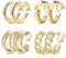 4 Paar Ohrclips Damen Ohne Ohrlöcher, Clip Ohrringe, Vergoldet Ohrringe Ohne Ohrloch, Gold Chunky Modeschmuck Geschenk Hypoallergen Clip Ohrclips Damen für Mehrere Ohrlöcher