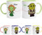 TAZALAND | Pack 2 tazas PERSONALIZADAS | PERSONAJE Y NOMBRE | 350 ml | Apta para Microondas | Personalizada a Todo Color | ELIGE ENTRE MAS DE 10 PERSONAJES | Para parejas (SHREK)