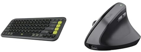 Logitech Pop Icon Keys & Trust Yuno Souris Ergonomique sans Fil,