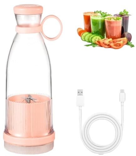 Blender, mini-extracteur de jus portable pour smoothies et milkshakes aux fruits, chargement USB sans fil, équipé de 6 lames.