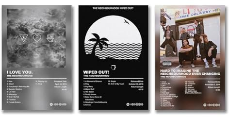 3 Stück The Poster Neighbourhood Musikalbum Cover Vintage Band Wandkunst Leinwand Poster Zimmer Dekorativer ästhetischer Druck Dekor 20 x 30 cm - 3 Stück Stil
