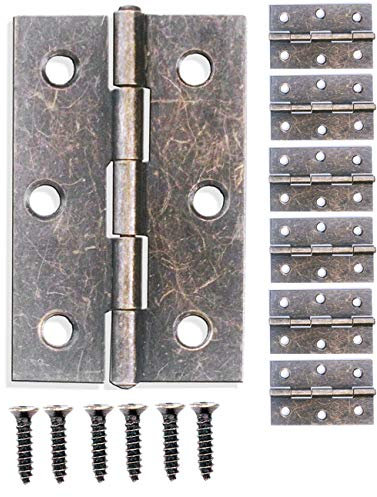 Fuxxer® Lot de 6 charnières en métal antique Bronze 62 x 40 mm