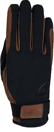 Roeckl Sports Reithandschuh Fergus, Driver Sommer Handschuh, Schwarz/Braun 6.5