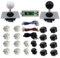 SJJX 2 Players DIY Arcade Game Button and Joysticks Controller Kits for Raspberry Pi and Windows,5 Pin Joysticks,Black and White each with 10 Buttons