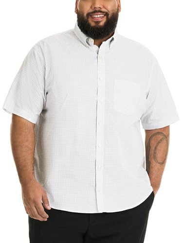 Van Heusen Men's Big and Tall Short Sleeve Check Button Down Shirt Button Down Shirt (Pack of 1)