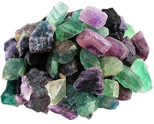 mookaitedecor Violett grüner Fluorit Rohstück Steine, Mineral Edelsteine für Familie/Büro/Garten/Aquarium Dekoration Schmückung, Kristall Reiki & Heilung (460g)